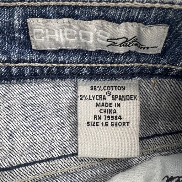 Chico's Platinum Marquis Jean High Rise Fade Wash Stretch Size 10S (Chico's 1.5) - Picture 4 of 11